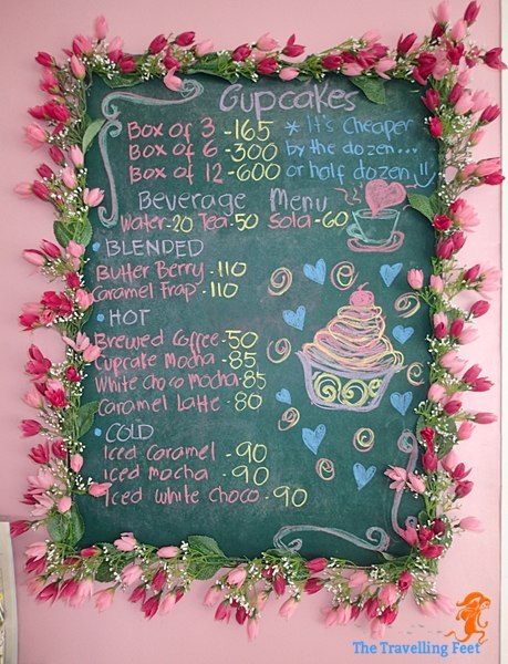 Phoebe's Cupcakery Menu Board