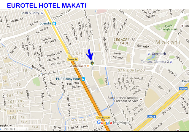 Eurotel Hotel Makati Map