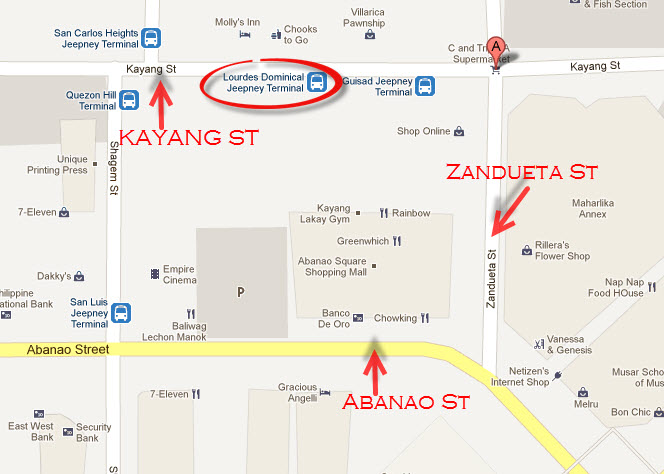baguio jeep terminal to lourdes grotto