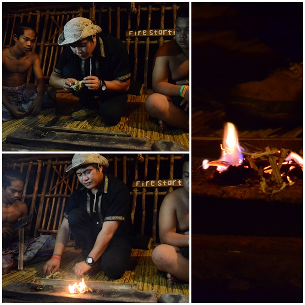 making fire from bamboo sticks