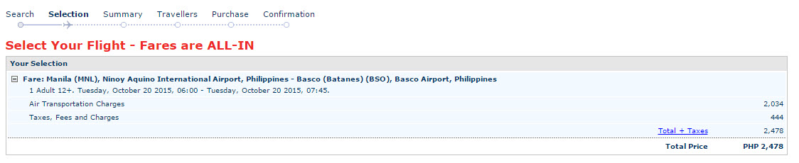 Manila to Basco Promo Fare 2015