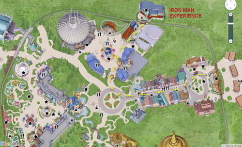 Iron Man Experience Hong Kong Disneyland Location Map