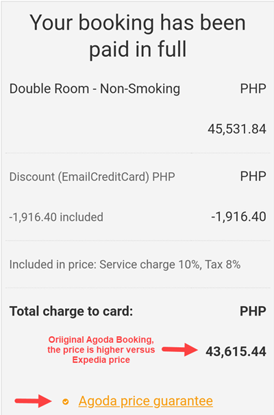 Agoda Price Guarantee Claim Refund